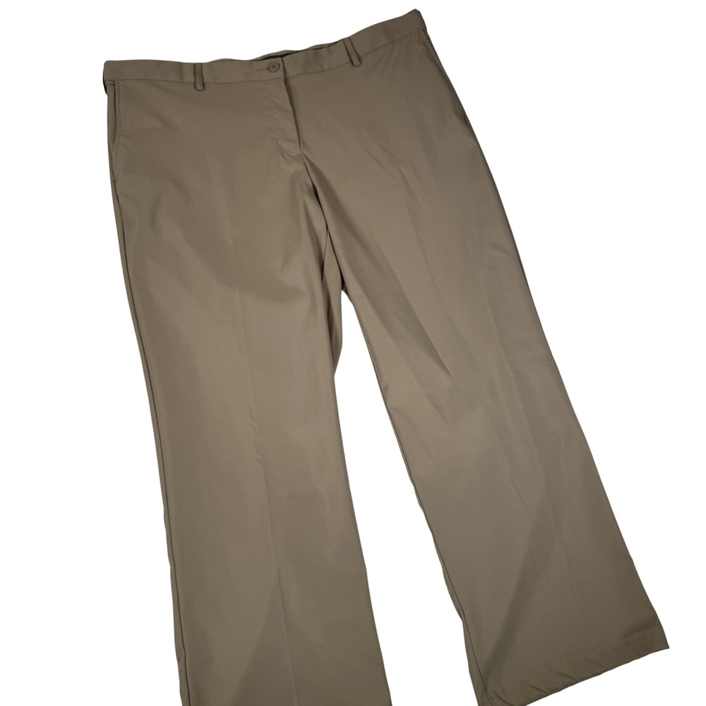 Lands End Dress Pants Womens 18W Tan Khaki Straight Leg Stretch Career 29.5" Ins - Picture 1 of 11